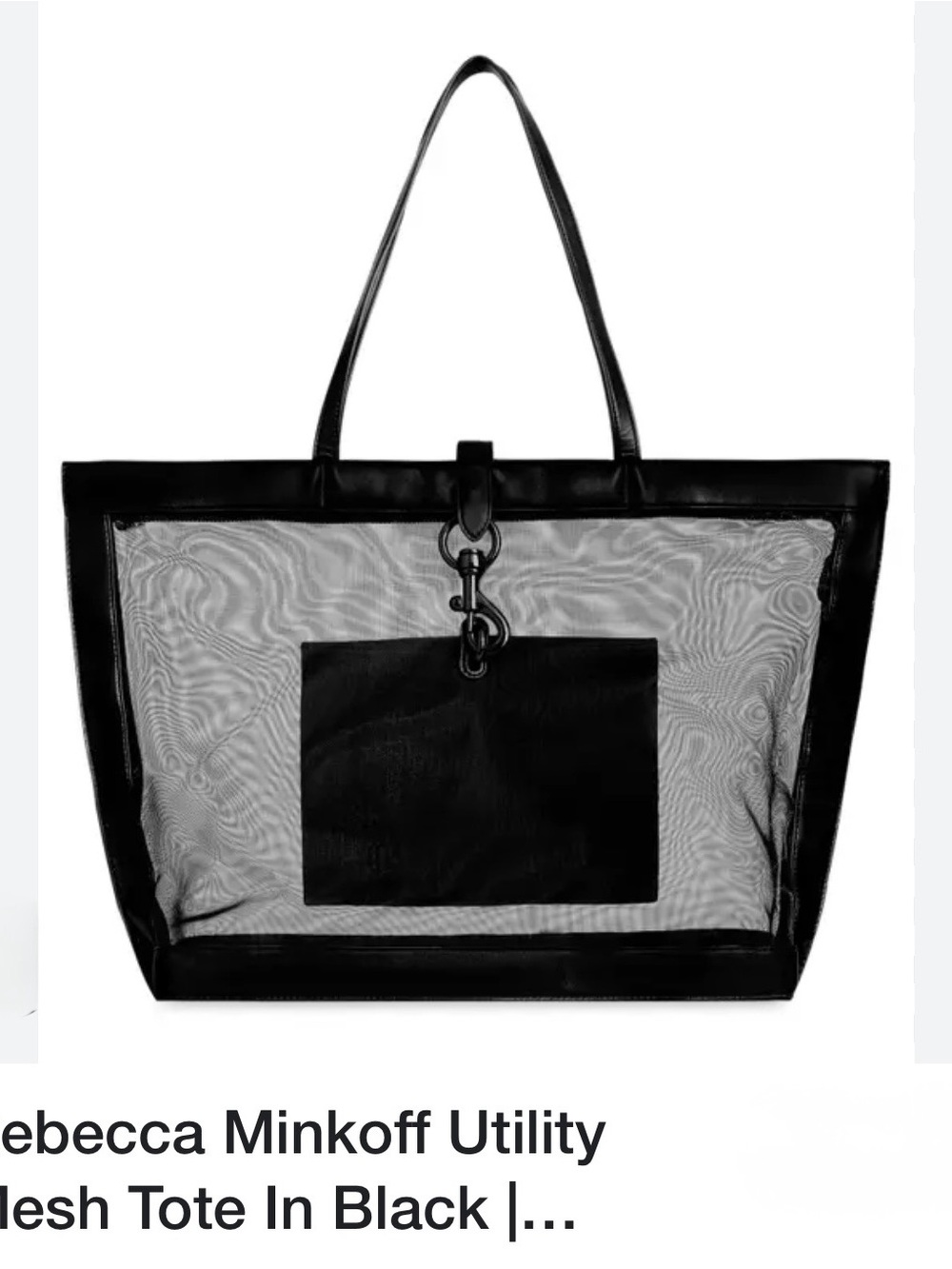 Rebecca Minkoff Black Mesh Utility Tote